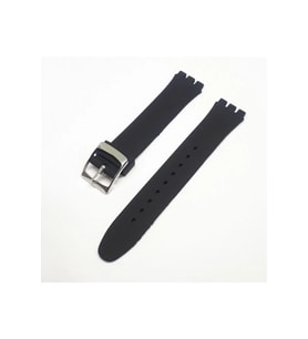 17mm Swatch Uyumlu Siyah Slikon Saat Kordonu