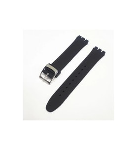 17mm Swatch Uyumlu Siyah Slikon Saat Kordonu