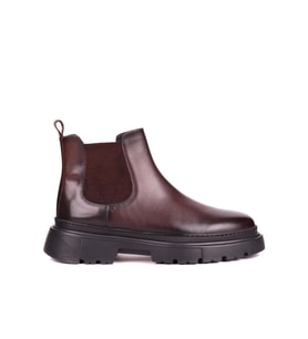 Shoetyle - Kahverengi Hakiki Deri Erkek Chelsea Bot 101-9046