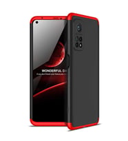 Xiaomi Mi 10T Pro 5G Kılıf 3 Parça Slim Sert Silikon Kapak AYS (Siyah-Kırmızı)