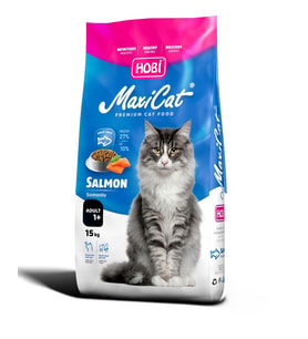 Hobi Maxicat Somonlu Yetişkin Kedi Maması 15kg – Lezzetli Somon Aromasıyla Zenginleştirilmiş Yüksek Proteinli Beslenme