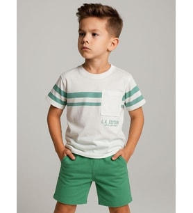 Erkek Çocuk Pamuklu Çizgili T-shirt