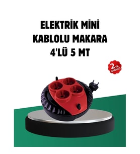 Mey İthalat® Türkiye Üretimi 5 Metre 4 Prizli Kablolu Makara