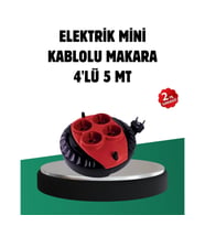 Mey İthalat® Türkiye Üretimi 5 Metre 4 Prizli Kablolu Makara