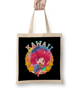 Kawaii Cute Anime Girl Japanese Manga Bez Çanta Uzun Saplı