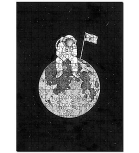 Cakapuzzle Astronot Uzay Sanat Gezegen, Puzzle Yapboz MDF (Ahşap) (120 Parça)