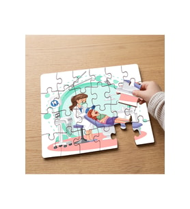 Dişçi - Sağlıklı Dişler Tasarımlı 24 Parça Ahşap Çocuk Puzzle MPK0425