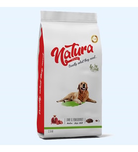 Natura Kuzulu ve Narlı Düşük Tahıllı Yetişkin Köpek Maması 2,75kg