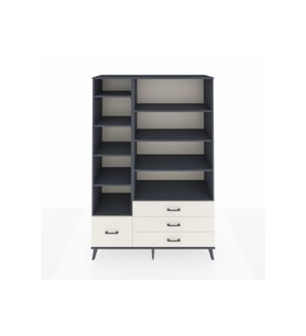 Hyperion Dolap 9 Raflı 4 Çekmeceli  132x44x195 Antrasit-Antrasit/Aytaşı