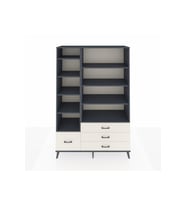 Hyperion Dolap 9 Raflı 4 Çekmeceli  132x44x195 Antrasit-Antrasit/Aytaşı