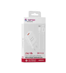GNX-005 3.4A 18W Micro Şarj Cihazı