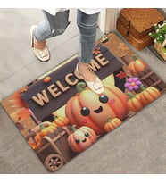 Valerine Life Sevimli Bal Kabakları Welcome Kapı Önü Paspası 45x70cm (Kahverengi-Turuncu)