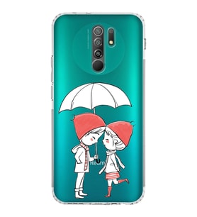 Xiaomi Redmi 9  Kamera Korumalı Kapak Aşk Tasarımlı Şeffaf  Kılıf