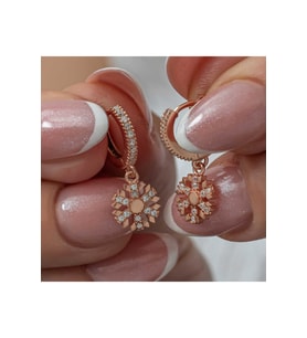Gümüş Sallantılı Rose Kar Tanesi Kadın Küpe CSR2185781
