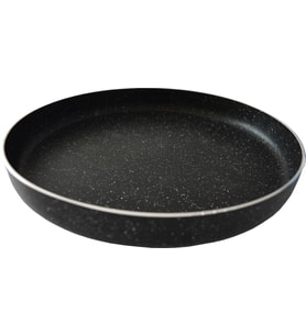 Erato Taşfırınım Granit Kaplama Alüminyum Yuvarlak Siyah Tepsi 28,5 Cm * 3,5 Cm