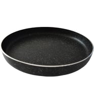 Erato Taşfırınım Granit Kaplama Alüminyum Yuvarlak Siyah Tepsi 28,5 Cm * 3,5 Cm