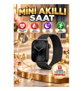 SQ-16 Mini Series 10 Dokunmatik Akıllı Saat – Kalp Ritmi, SpO2, Uyku Takibi ve Spor Modları