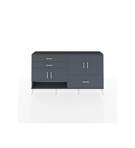Arges Konsol 3 Raflı 3 Çekmeceli 4 Kapaklı 176x30x99 Antrasit-Antrasit