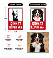 Dikkat Köpek Var Levhası, 25x35, 20x30 (A4), 30x42 (A3) Cm Boyut Seçeneklerinde Dekota Kişiselleştirilebilir Levha + Yapışkan Bant