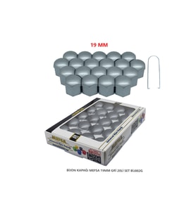 Bijon Kapağı Düz 19 Mm Gri 20 Li Set