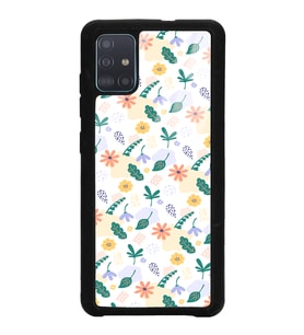 Samsung A51 Uyumlu Minik Çiçekler Tasarımlı Glossy Telefon Kılıfı