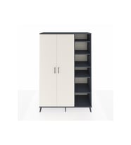 Hyperion Dolap 7 Raflı 2 Kapaklı Tek Askılı 132x44x195 Antrasit-Aytaşı/Antrasit