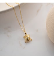 Vaoov 925 Ayar Gümüş Dokulu Kaplumbağa Kolye (Gold)