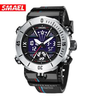Smael Erkek Kol Saati Analog Dijital Spor Moda Trend 8051S Saat (Siyah)