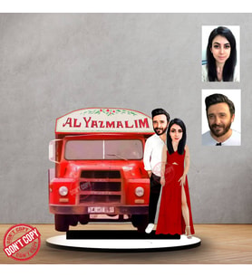 Kişiye özel Alyazmalım yeşilçam tasarımlı Sevgili Hediyesi ,sevgililer günü Karikatür Hediyesi, Karikatür hediye, Sevgililer günü Hediyesi
