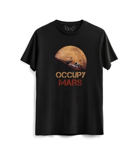 Space X Dijital Baskılı  Siyah Tshirt