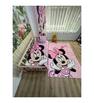 Mini Çocuk Odası Seti: Fon Perde, Yatak Örtüsü, Yastık ve Halı 100x160