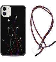 Apple iPhone 11 12 13 Mini Kılıf Boyun Asklı Rasta Silikon Line Planet 1736