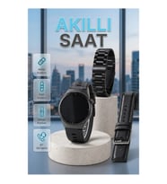 AMOLED Ekranlı Akıllı Saat Bluetooth Arama Sağlık Takibi 3 Kordon Seti