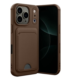 Newface Apple iPhone 17 Pro Kelvin Kartvizitli Silikon - Kahverengi