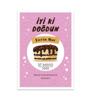 Bsa3t1016 - Doğum Günü / Baby Shower Kişiye Özel Afiş Poster (29,7×42CM)
