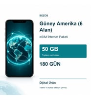 Güney Amerika (6 Alan) eSIM İnternet Paketi 50 GB 180 Gün