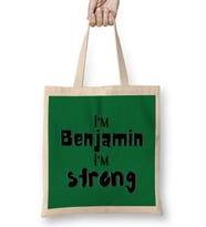 Benjamin Name Custom Design Gift Baby-Gift For Him Bez Çanta Uzun Saplı