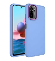 Xiaomi Redmi Note 10S Uyumlu Kılıf Metal Çerçeve ve Buton Tasarımlı Silikon Zore Luna Kapak