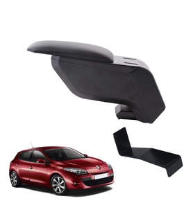 Renault Megane 3 HB 2012 Delmesiz Çelik Ayaklı Siyah Kolçak Kol Dayama