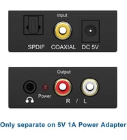 Dijital Analog Ses Dönüştürücü,Toslink, Optik çıkış to Rca çevirme DAC Dijital SPDIF Koaksiyel Optik Dönüştürme L/R RCA, Toslink Optik Ses Adaptörü için PS4 HD DVD Ev Sinema Sistemleri