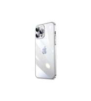 Apple iPhone 14 Pro Max Uyumlu Kılıf Sert PC Renkli Çerçeveli Zore Riksos Kapak (Gümüş)