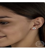 S-warovski Crystal Taşlı Gümüş Çivili Kadın Küpe