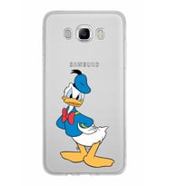 Samsung Galaxy J7 2016 Kapak Donald Duck Tasarımlı Şeffaf Silikon Kılıf