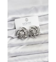 Gümüş Renk Pirinç Keskin Sarmal Model Kadın Küpe 5886 - HPSBYI3416-7868