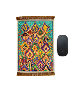 Bursa İpek Su Yeşil Dekoratif Küçük Halı Mousepad