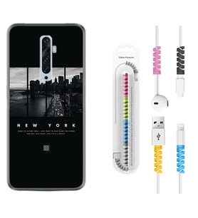 Oppo Reno 2Z 4 Lite 4 Pro 5 6 7 A31 Kılıf Kablo Koruma Spiral Silikon New York 1612