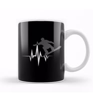 Cool Snowboarder Heartbeat Snowboarding Heart Beat Kupa Bardak Porselen