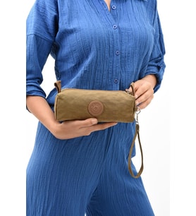 Tek Bölmeli Kalemlik (Yıkanabilir ve Su Geçirmez, makyaj çantası ) Taba (Model: 571-15H)