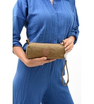 Tek Bölmeli Kalemlik (Yıkanabilir ve Su Geçirmez, makyaj çantası ) Taba (Model: 571-15H)