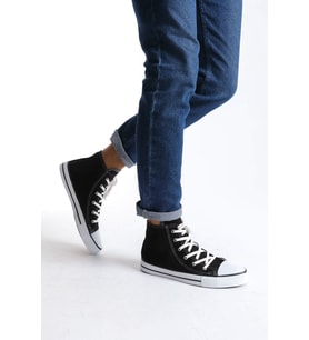 AXE Siyah Bağcıklı Keten Kumaş Erkek Günlük Sneaker Ayakkabı